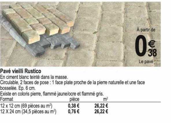 pavé vieilli rustico