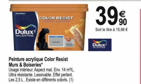 Peinture Acrylique Color Resist Murs & Boiseries Dulux Valentine