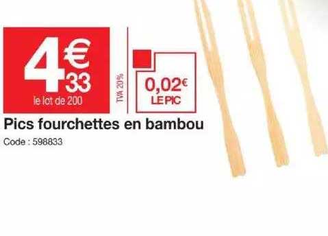 pics fourchettes en bambou