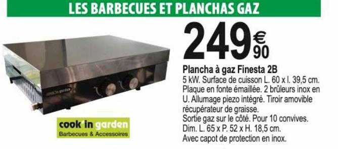 plancha à gaz finesta 2b cook'in garden