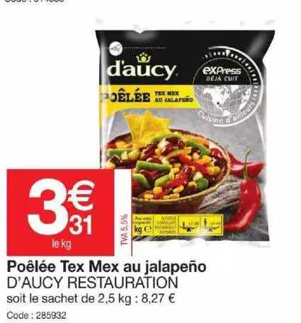 poêlée tex mex au jalapeño d'aucy restauration