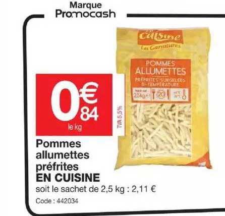 pommes allumettes préfrites en cuisine