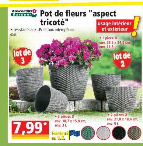 pot de fleurs "aspect tricoté" powertec garden