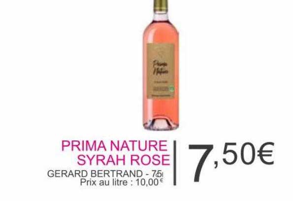 prima nature syrah rose - gérard bertrand