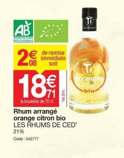 rhum arrangé orange citron bio les rhums de ced'