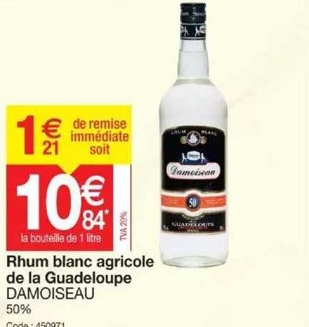 Rhum Blanc Agricole De La Guadeloupe Damoiseau