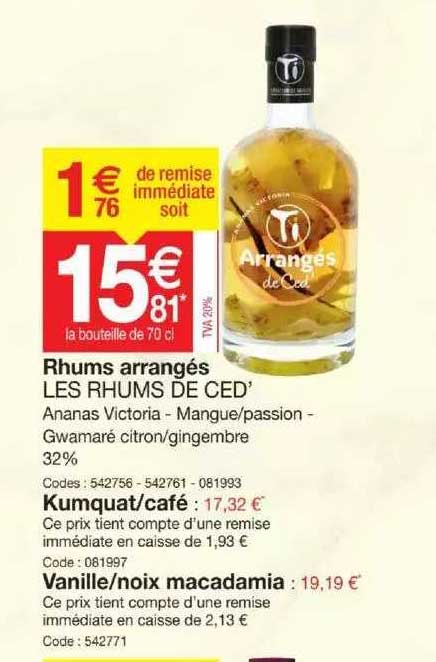 rhums arrangés les rhums de ced'