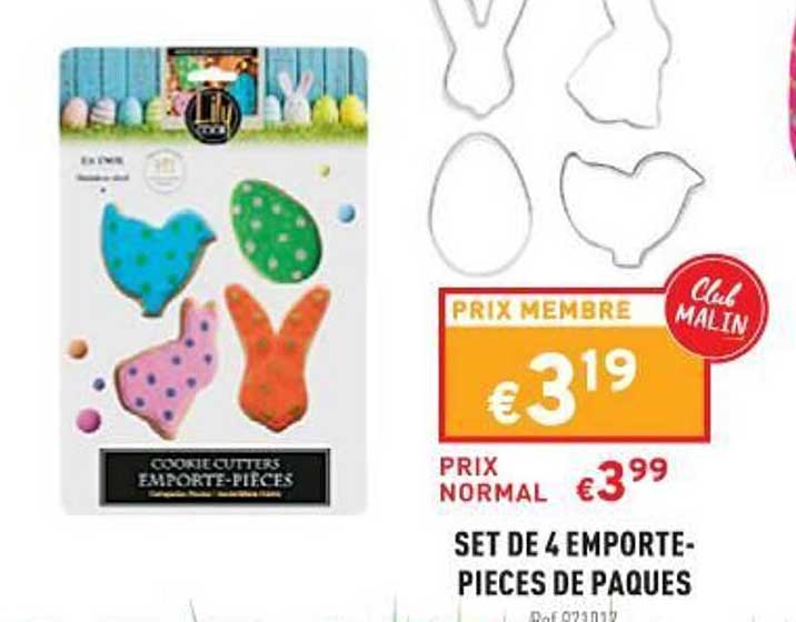set de 4 emporte-pièces de pâques
