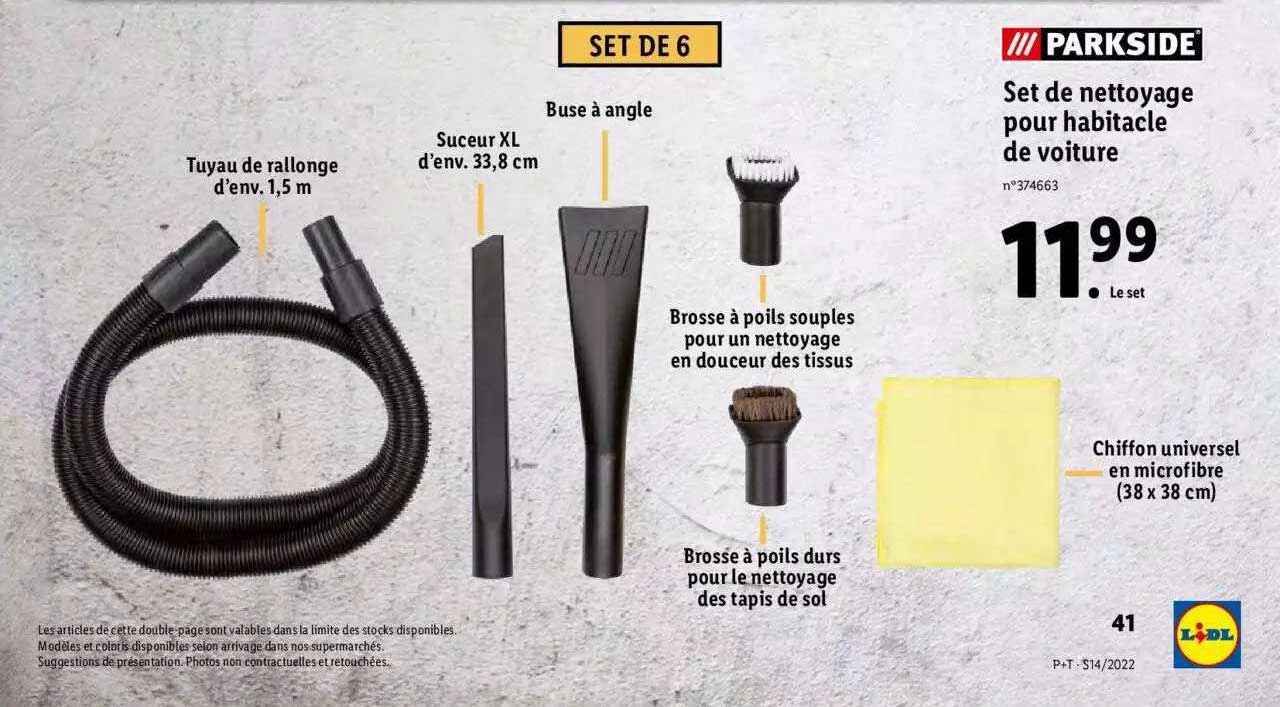 Set De Nettoyage Pour Habitacle De Voiture Parkside