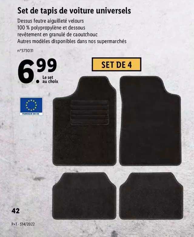 set de tapis de voiture universels