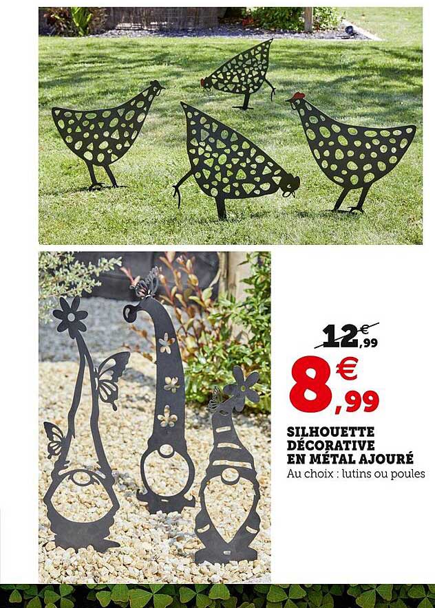 silhouette décorative en métal ajouré