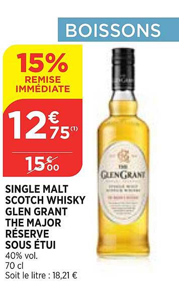 single malt scotch whisky glen major réserve sous étui