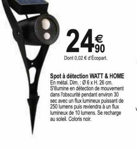 spot à détection watt & home
