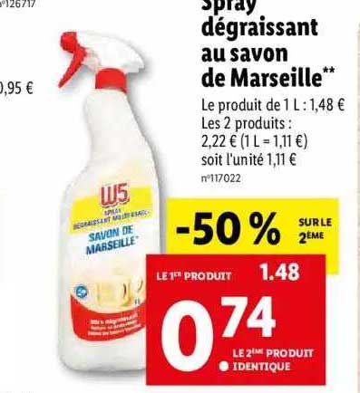 Spray Dégraissant Au Savon De Marseille W5
