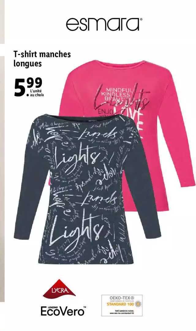 t-shirt manches longues esmara
