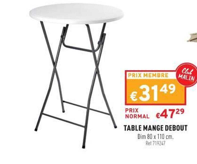 table mange debout