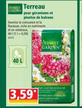 terreau pour géraniums et plantes de balcons finest garden