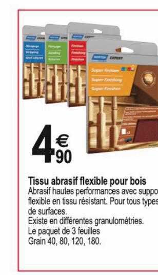 tissu abrasif flexible pour bois