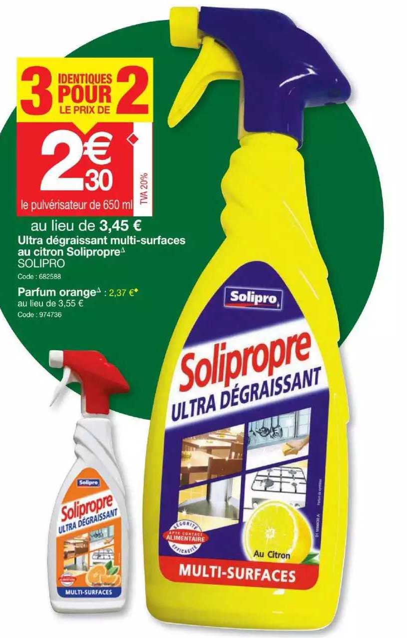 ultra dégraissant multi-surfaces au citron solipropre solipro