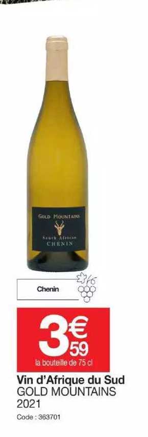 vin d'afrique du sud gold mountains 2021