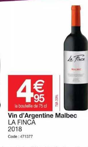 vin d'argentine malbec la finca 2018