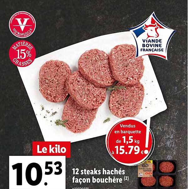 12 steaks hachés façon bouchère