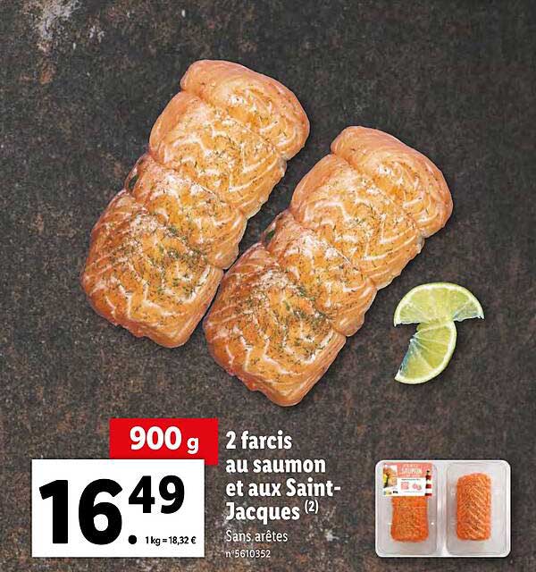 2 farcis au saumon et aux saint-jacques