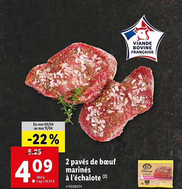 2 Pavés De Bœuf Marinés à L'échalote