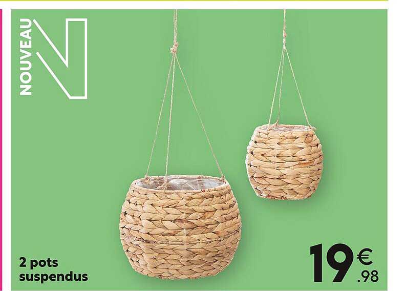 2 pots suspendus