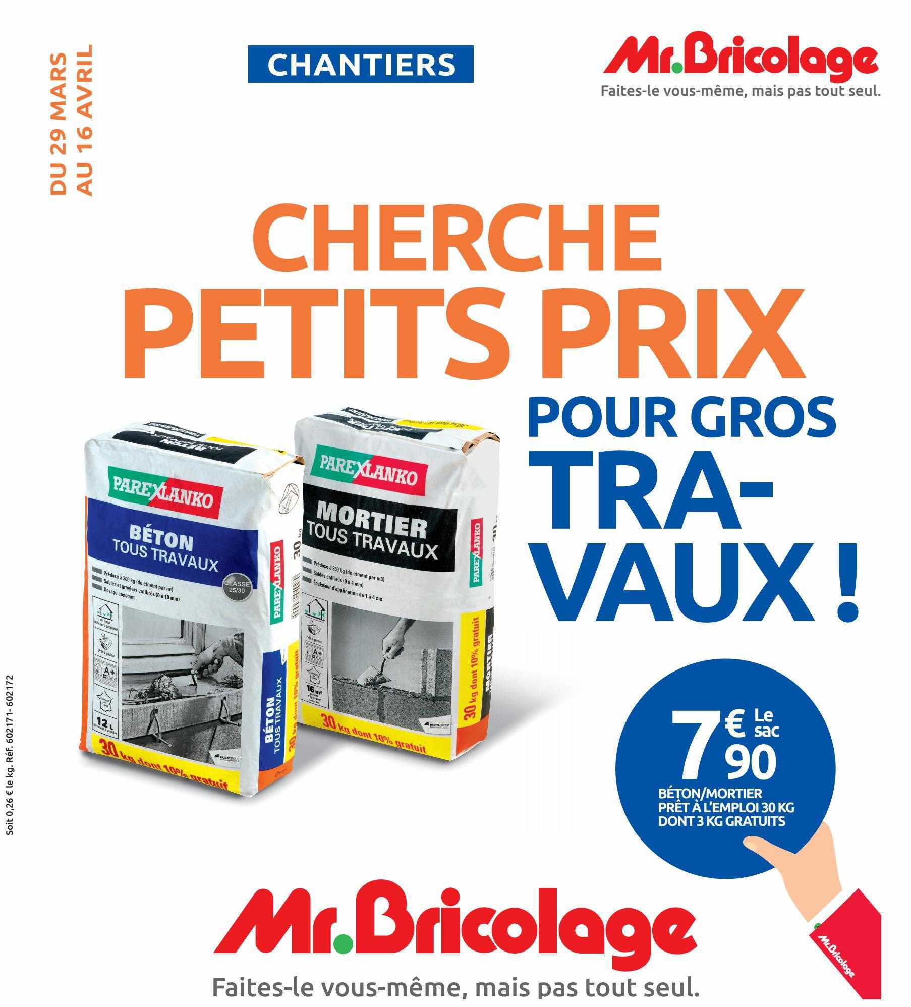 béton-mortier prêt à l'emploi 30 kg dont 3 kg gratuits parexlanko