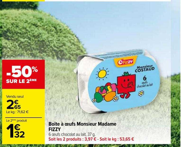Boîte à œufs Monsieur Madame Fizzy