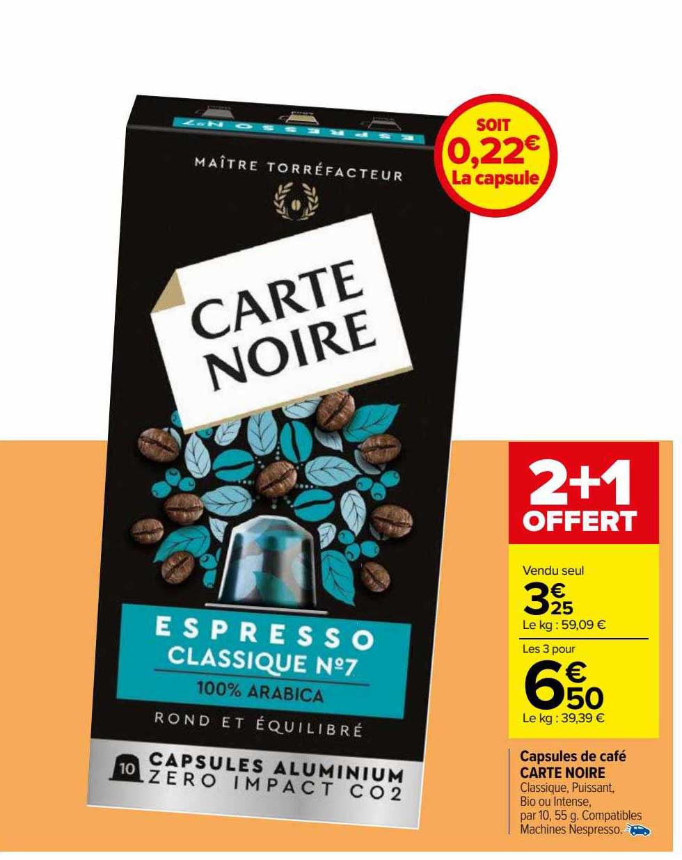 Capsules De Café Carte Noire