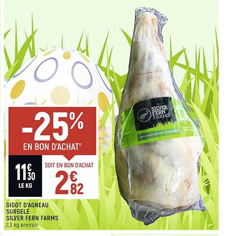 gigot d'agneau surgelé silver fern farms