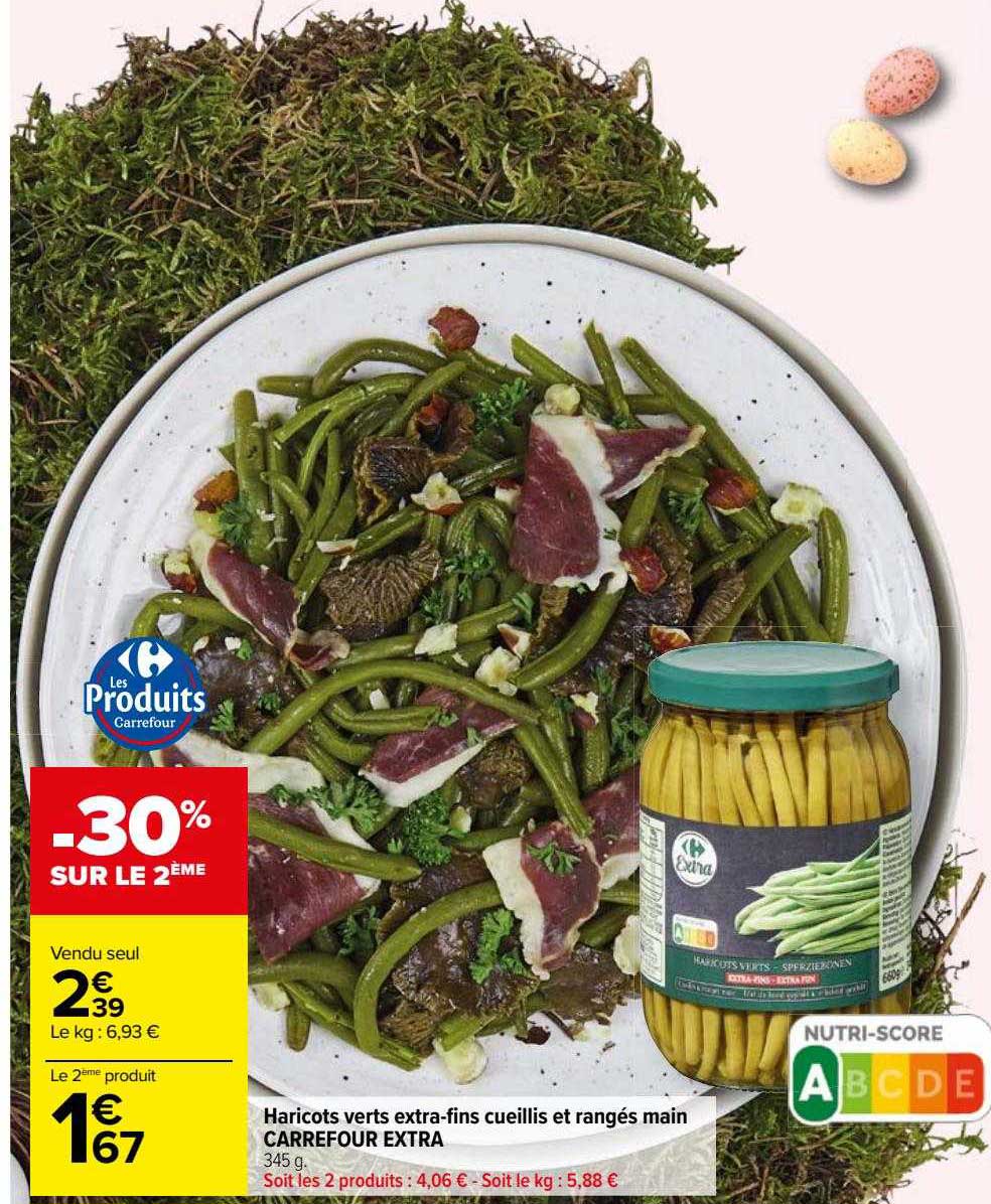 haricots verts extra-fins cueillis et rangés main carrefour extra