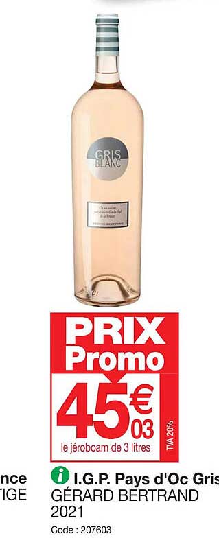 i.g.p. pays d'oc gris gérard bertrand 2021