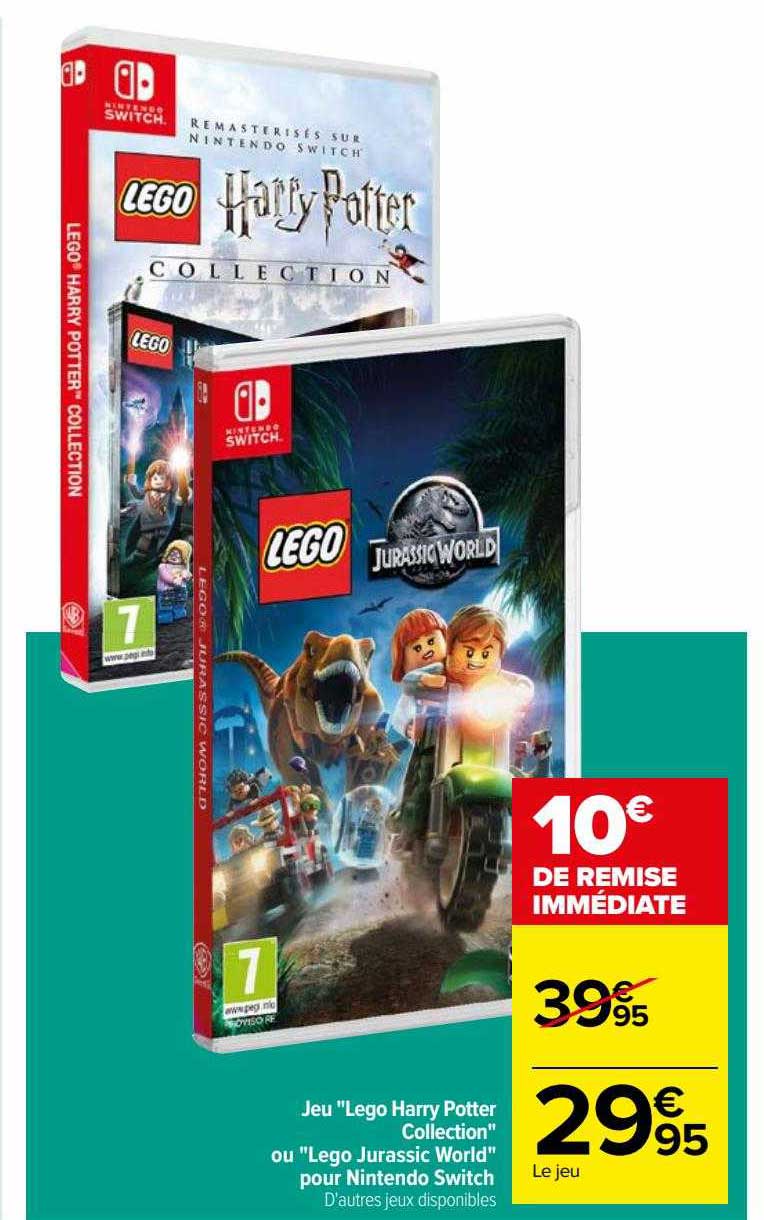 jeu "lego harry potter collection" ou "lego jurassic world" pour nintendo switch