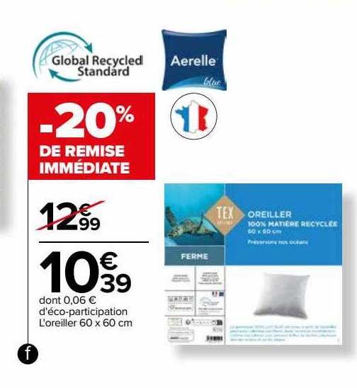 l'oreiller 60 x 60 cm tex home