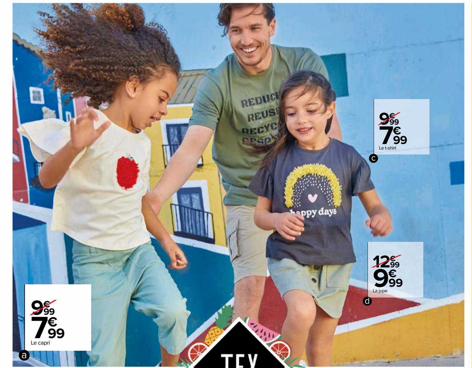 Le Capri Tex, Le T-shirt Tex, La Jupe Tex