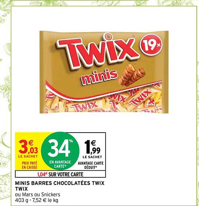 Minis Barres Chocolatées Twix Twis