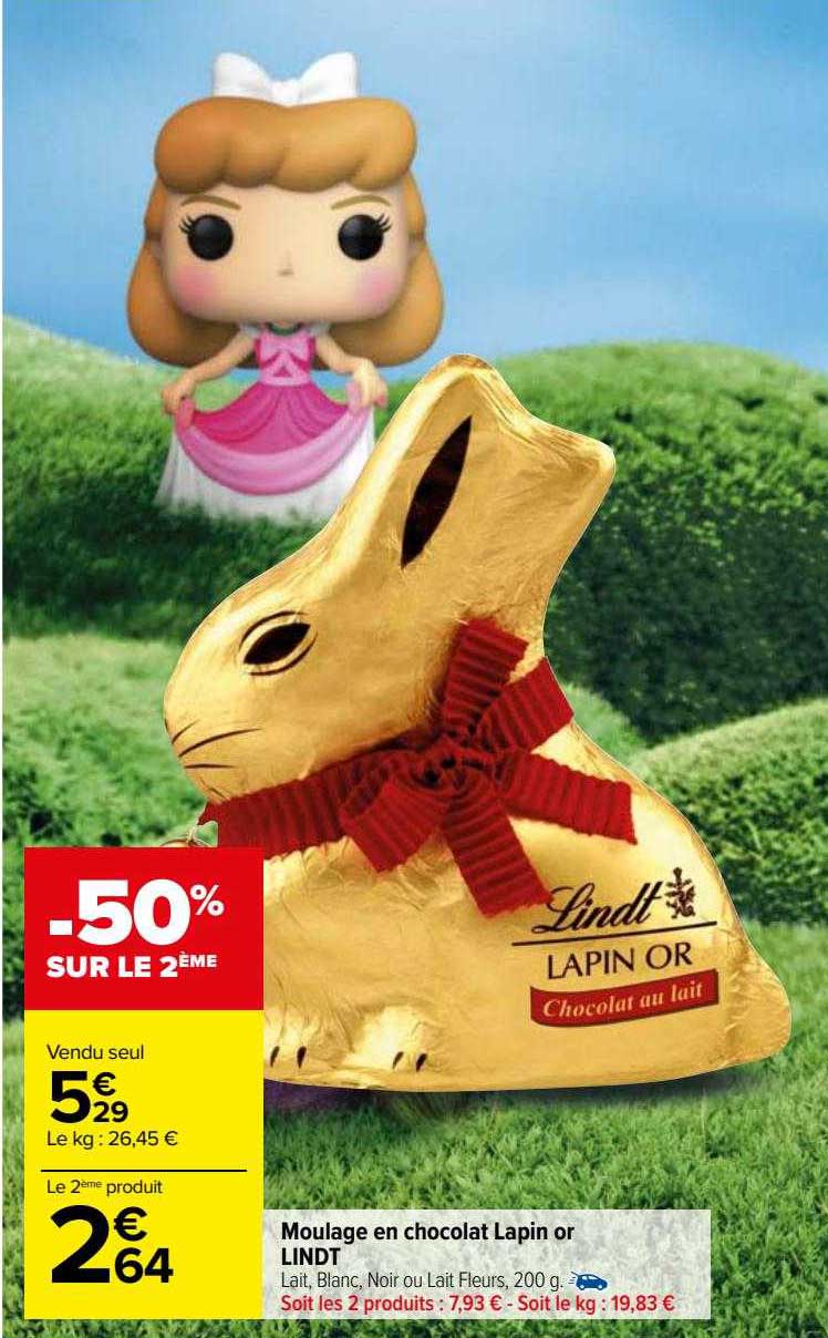 Moulage En Chocolat Lapin Or Lindt