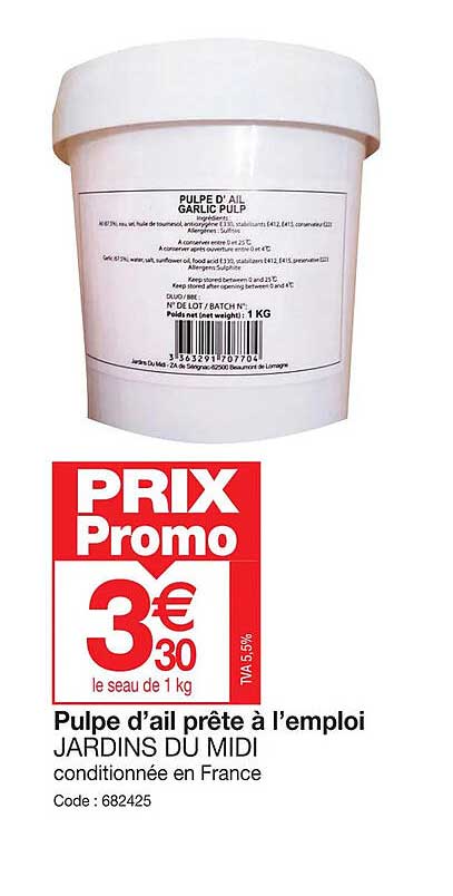 pulpe d'ail prête à l'emploi jardins du midi