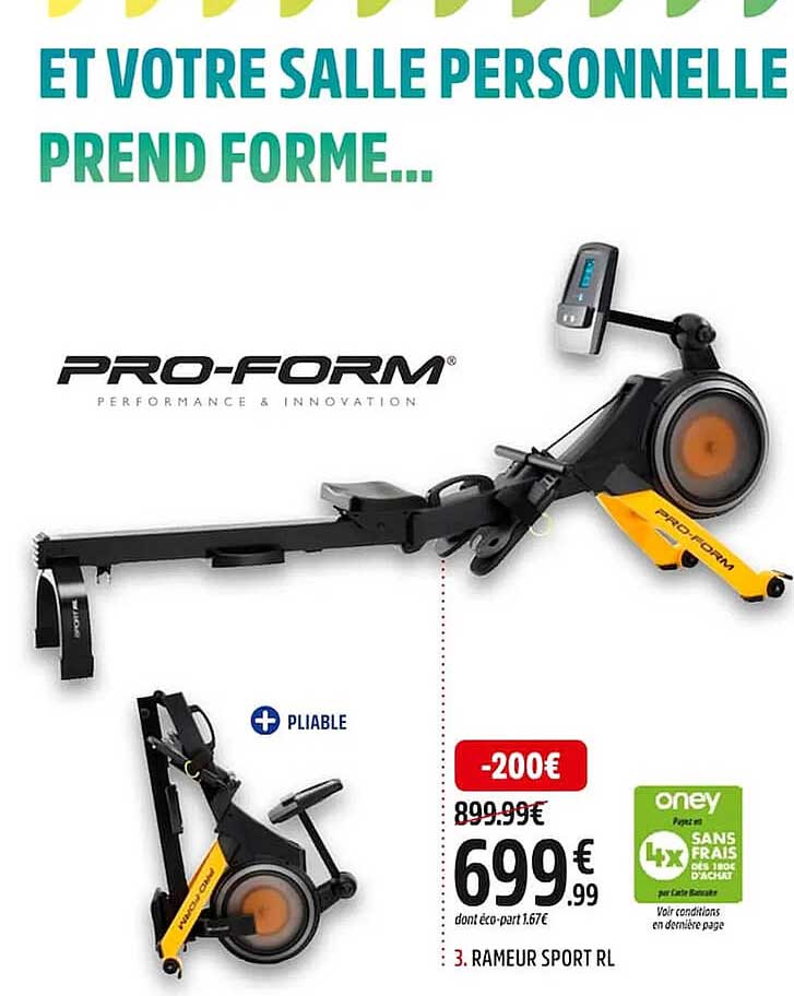 rameur sport rl pro-form