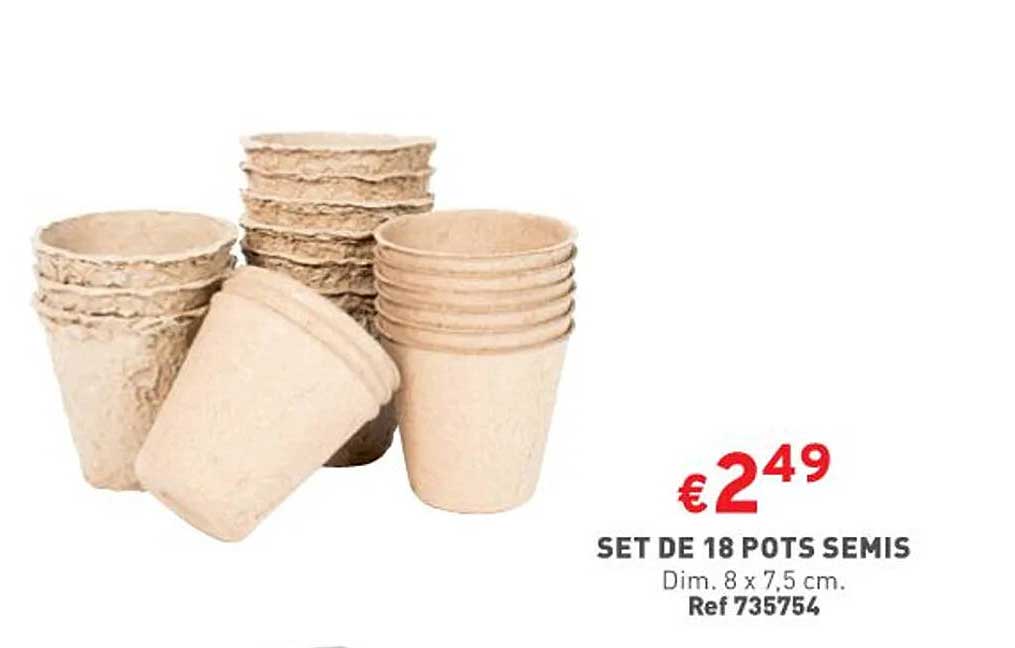 set de 18 pots semis