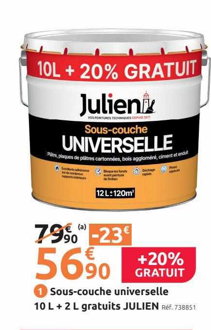 sous-couche universelle 10l + 2l gratuits julien