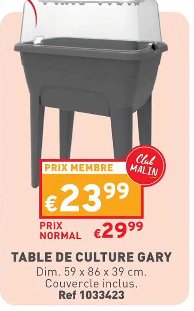 table de culture gary