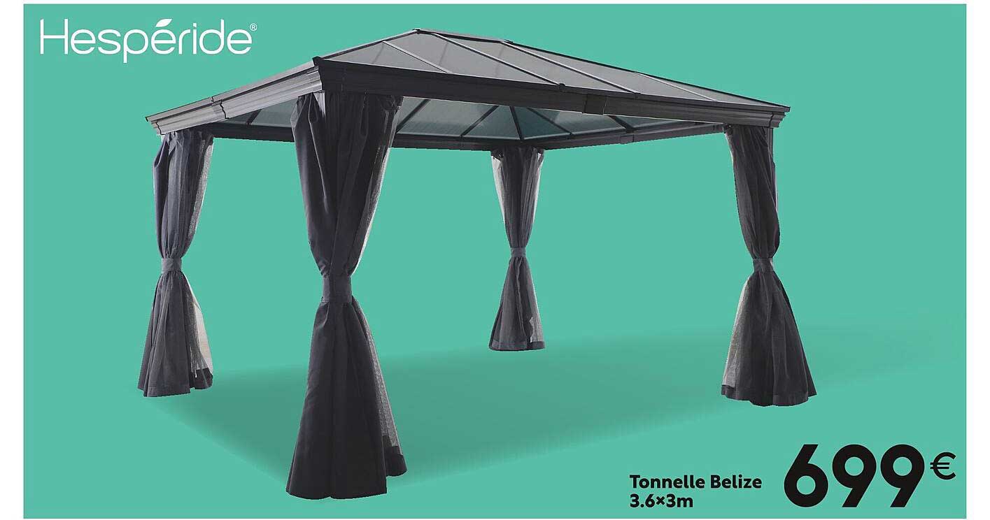 tonnelle belize 3.6 x 3 m hesperide