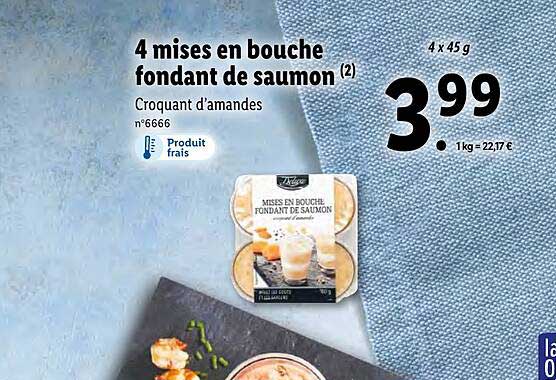 4 mises en bouche fondant de saumon deluxe