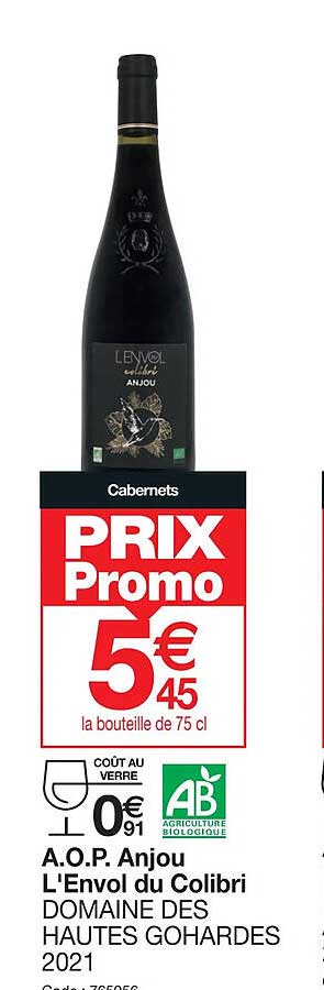 a.o.p. anjou l'envoi du colibri domaine des hautes gohardes 2021