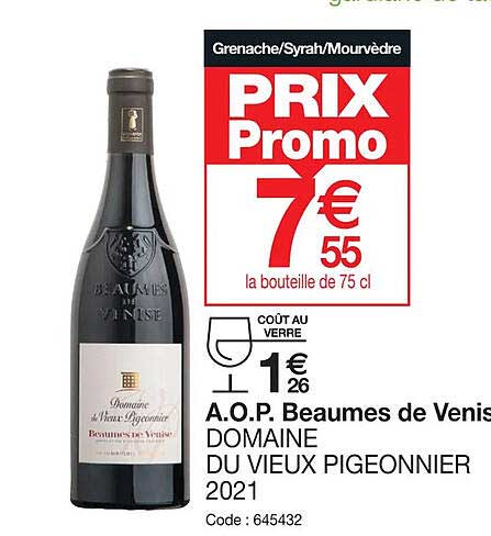 a.o.p. beaumes de venis domane du vieux pigeonnier 2021