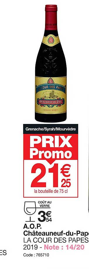 a.o.p. châteauneuf-du-pape la cour des papes 2019
